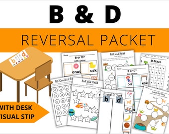 B and D Reversal Intervention Activities and Visual Desk Card NO PREP