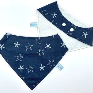 Starfish dog bandana with snap adjustable closure