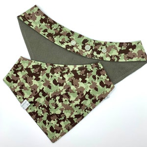 Camouflage dog bandana with snap adjustable closure