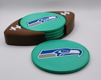3D gedrucktes Fußball-Team Getränkeuntersetzer-Set | Fußballfans | Sport Untersetzer | NFL Team | Mancave Geschenke