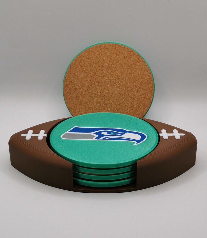 3D Printed Football Team Drink Coaster Set Football Fans Sports
