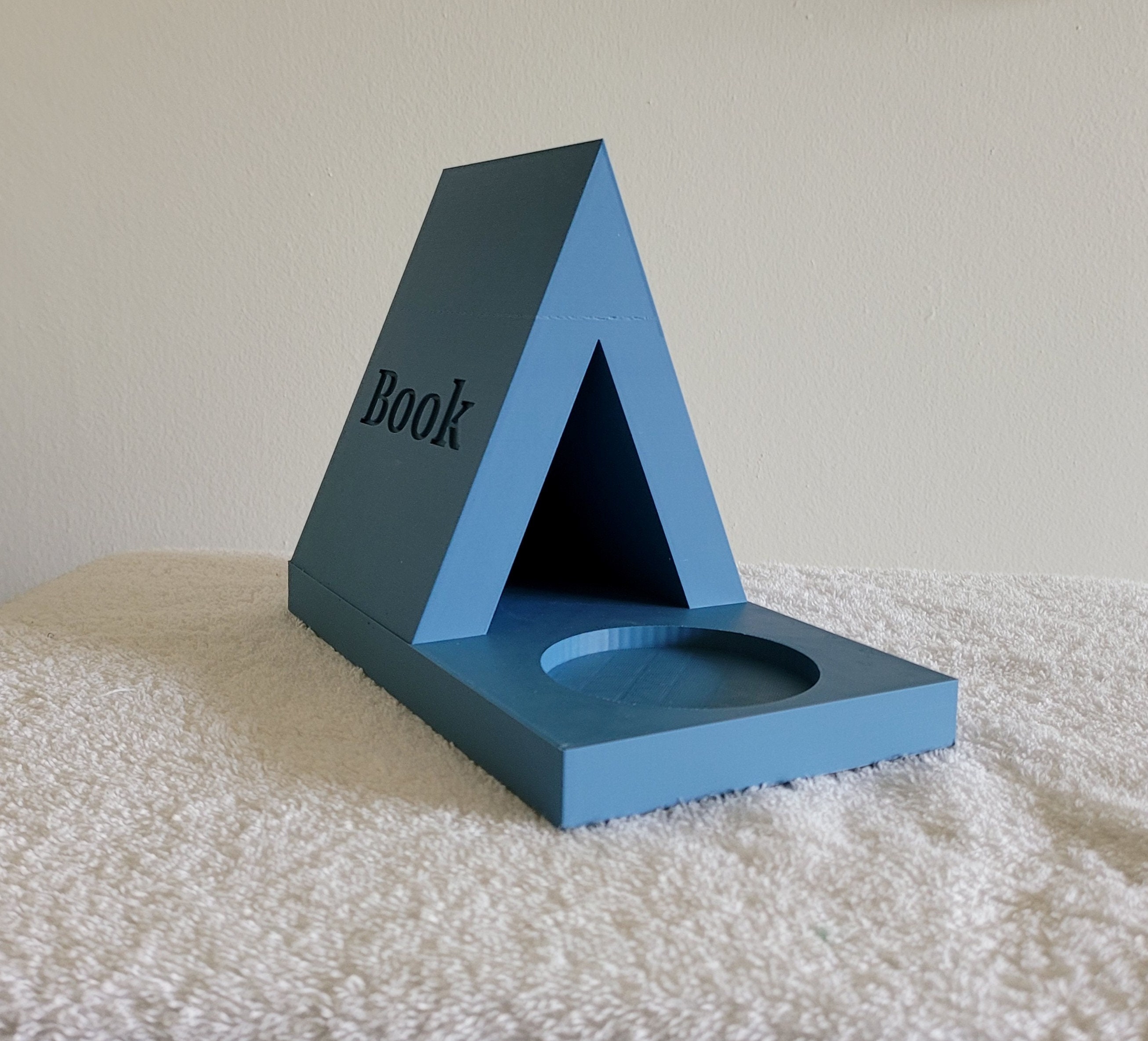 Wood Triangle Book Rest, Night Stand Book Holder, Personalized