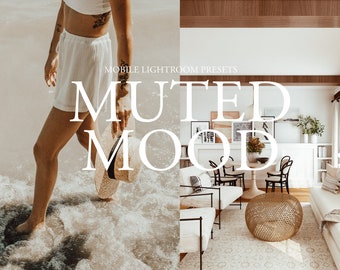 7 Neutral Moody Mobile Lightroom Presets, Grainy Presets, Muted Natural Light Presets, Warm Tone Brown Presets, Instagram Presets Warm Tones