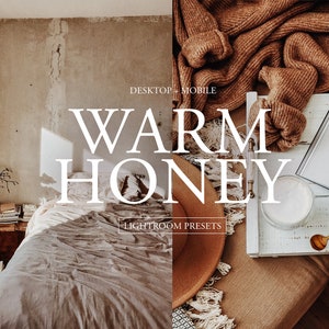 6 Mobile & Desktop Lightroom Presets, Clean Natural Presets, Warm Mobile Presets, Indoor Presets Natural Light, Beige and Brown Tones