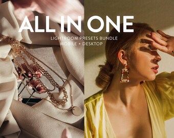 15 Clean Neutral Desktop & Mobile Lightroom Presets, Grainy Best Seller Presets, Light Airy Presets, Influencer Filters Natural Light