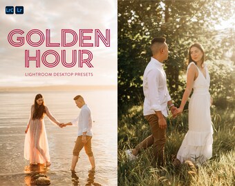 Golden Hour Lightroom Preset, Desktop Preset for RAW Files, Warm Preset for Wedding Photographers, Sunset Natural Light Presets, Bright Airy