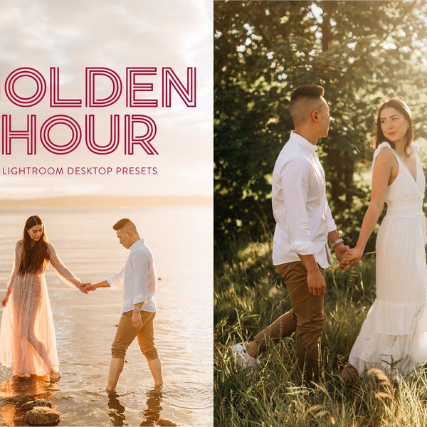 Golden Hour Lightroom Preset, Desktop Preset for RAW Files, Warm Preset for Wedding Photographers, Sunset Natural Light Presets, Bright Airy