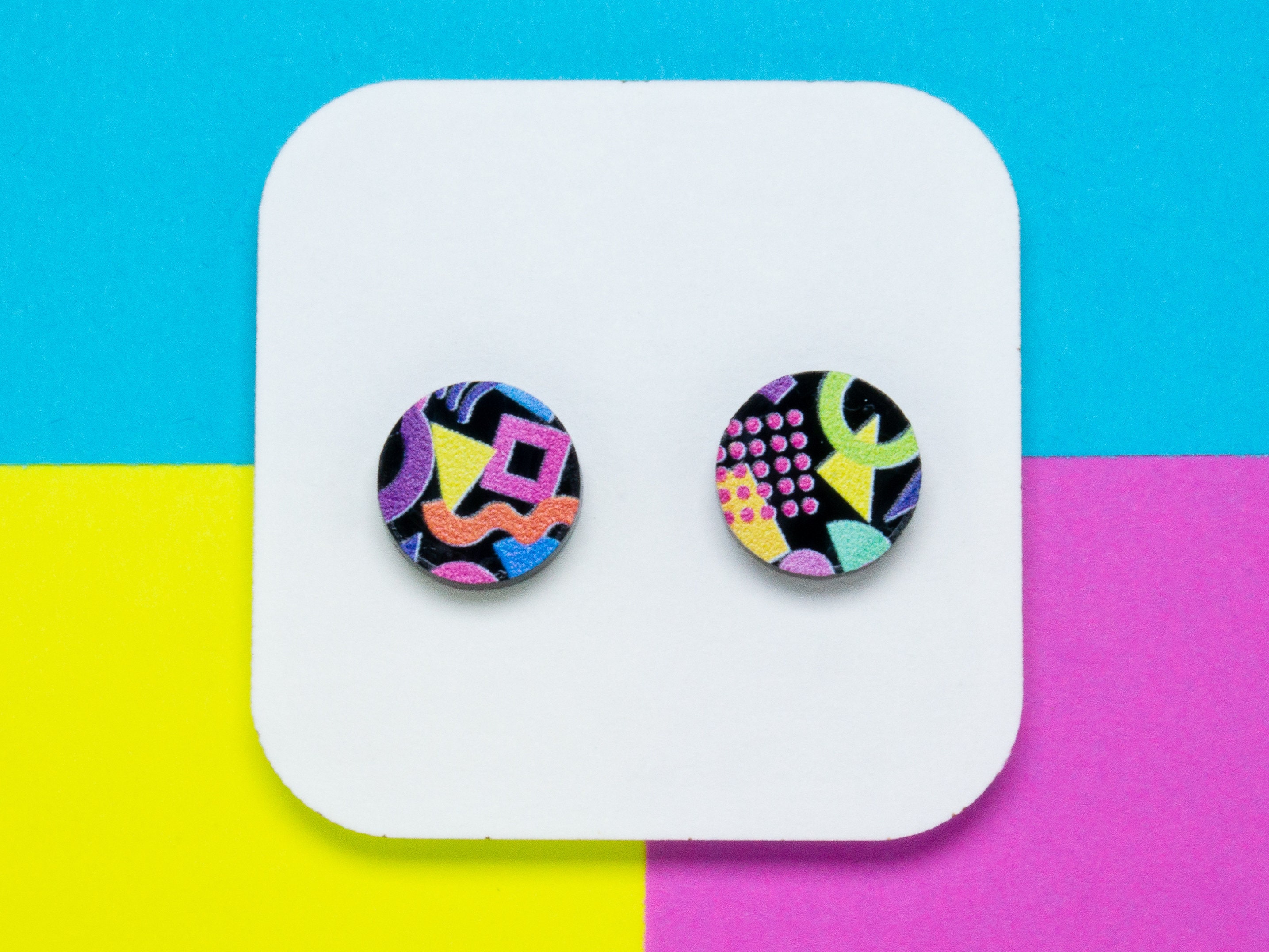 Retro Stud Earrings Etsy UK