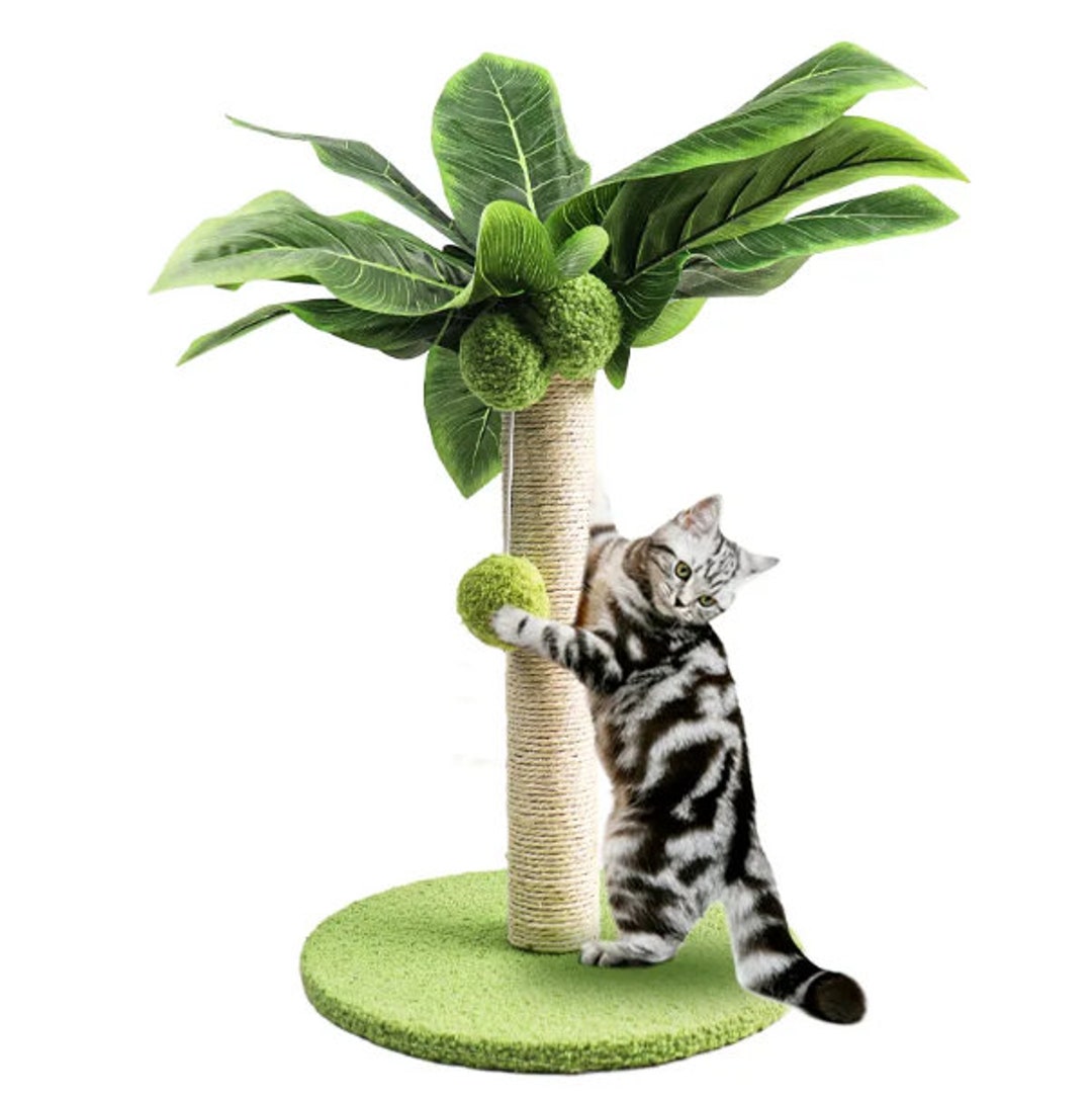 Jungleinspired Cat Scratching Post Canna Tree Design, Vibrant