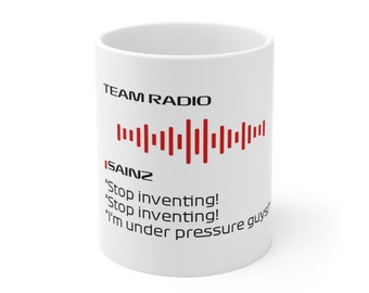 F1 Carlos Sainz Stop Inventing Radio Black Mug / F1 Mug / F1 Art / F1 Gift