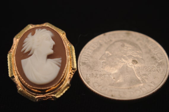 14KY Gold Vintage Victorian Cameo with 20" 1.7mm … - image 7