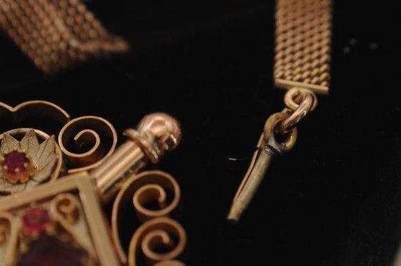 12KY - 10KY Gold Rhodolite Garnet Victorian Keeps… - image 9