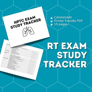 Può includere: Un tracker di studio stampabile in bianco e nero per l'esame HPTC. Il tracker include un elenco di controllo degli argomenti da studiare e uno spazio per tenere traccia dei progressi. Il tracker è progettato per essere stampato e utilizzato come guida di studio. L'immagine include anche il testo "HPTC EXAM STUDY TRACKER" e una grafica dei polmoni. Il testo "CANADIAN! Printer friendly PDF 15 pages" è incluso anche nell'immagine.