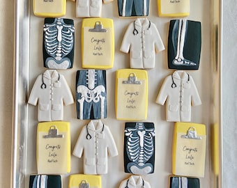 Med School Cookies/ Graduation Cookies/ Medical school/Doctors sugar cookies/ Doctors graduation cookies/ Radiology cookies