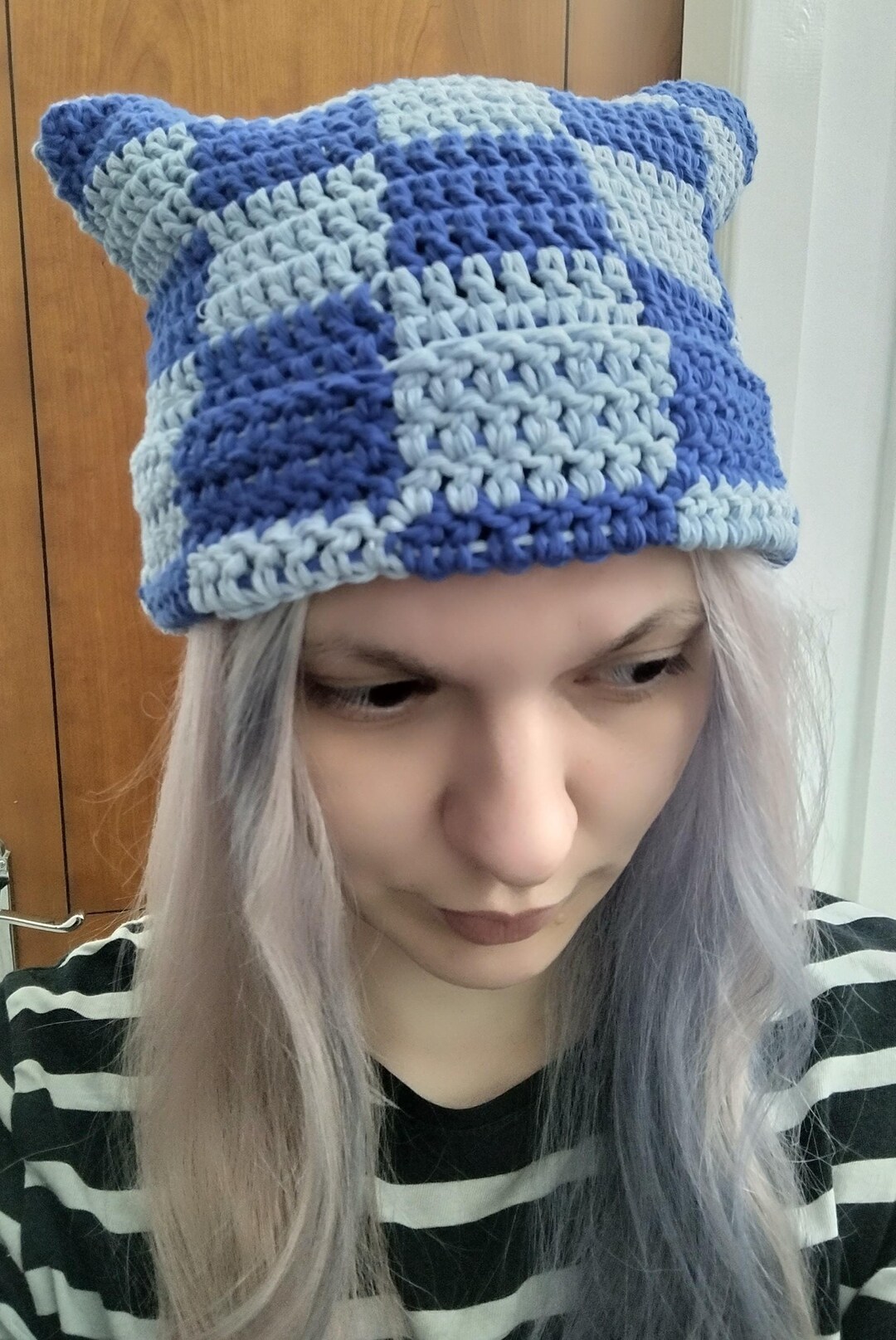 Handmade Crochet Beanie Hat With Cat/Fox Ears - Winter Knit Ear Flap Hat For Women & Girls, Acrylic, Stretchy Fit - View #14