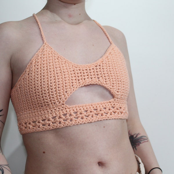 Crochet CROP TOP - MARIE (all sizes) bralette top, summer top, crop top, halter top