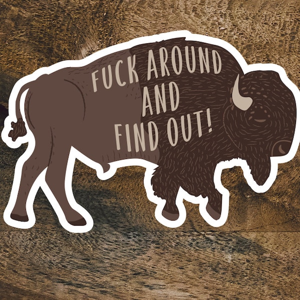 Fuck Around And Find Out Bison Sticker| Bison Decal | I don't Like to be Touched sticker |If friend shaped, why not friend
