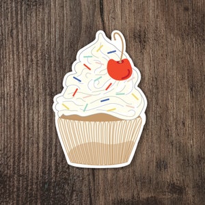 Adesivo in vinile Cospargere Cupcake / Cospargere Cupcake con una ciliegia in cima! /