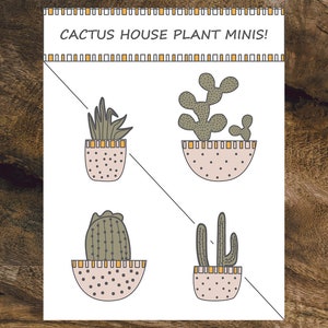 Mini paquete de pegatinas / pegatinas de cactus geniales / pegatinas de plantas de casas de cactus / calcomanías de portátiles de cactus / pegatinas de plantas de casas frescas