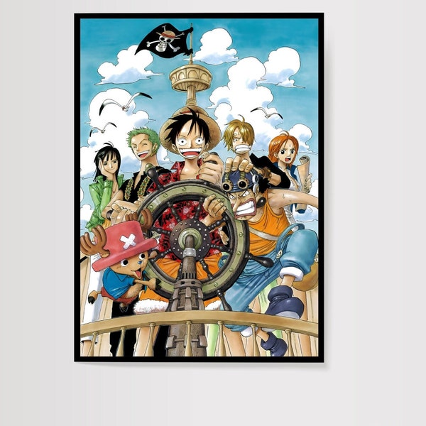 One Piece poster digital download Printable wall art Manga lovers gift Anime wall decor Boys room decor Japanese Cartoon poster