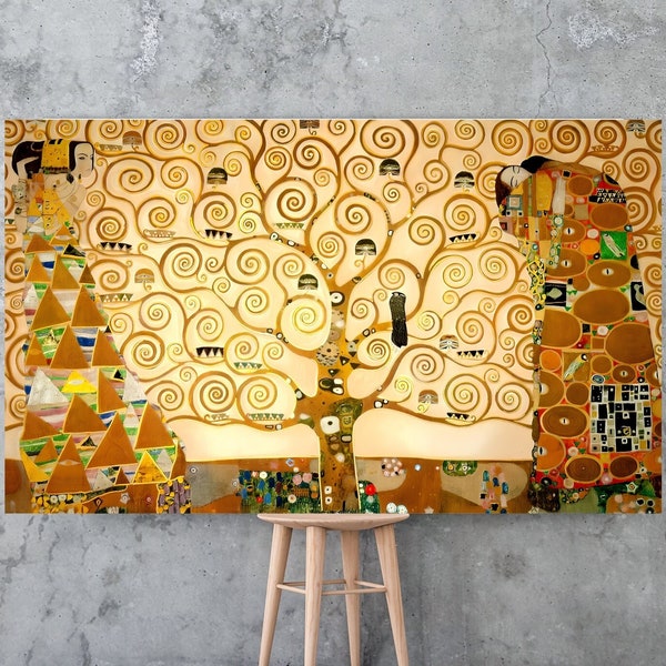 L’Arbre de Vie Gustav Klimt téléchargement numérique Art mural imprimable Art Nouveau impression Classique Chef-d’œuvre Décoration moderne Stoclet Frieze art