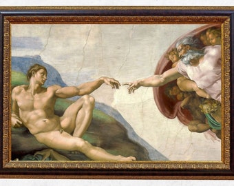 The Creation of Adam Michelangelo digital download Printable wall art Classic Masterpiece Vintage Art Print Italian Renaissance poster