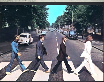 The Beatles poster digital download Printable wall art Abbey Road print Beatles in the crosswalk art Music art print Vintage iconic image