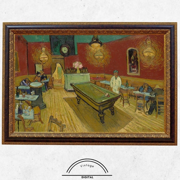 Le Café de Nuit | Vincent Van Gogh | Art mural européen vintage imprimable - téléchargement numérique