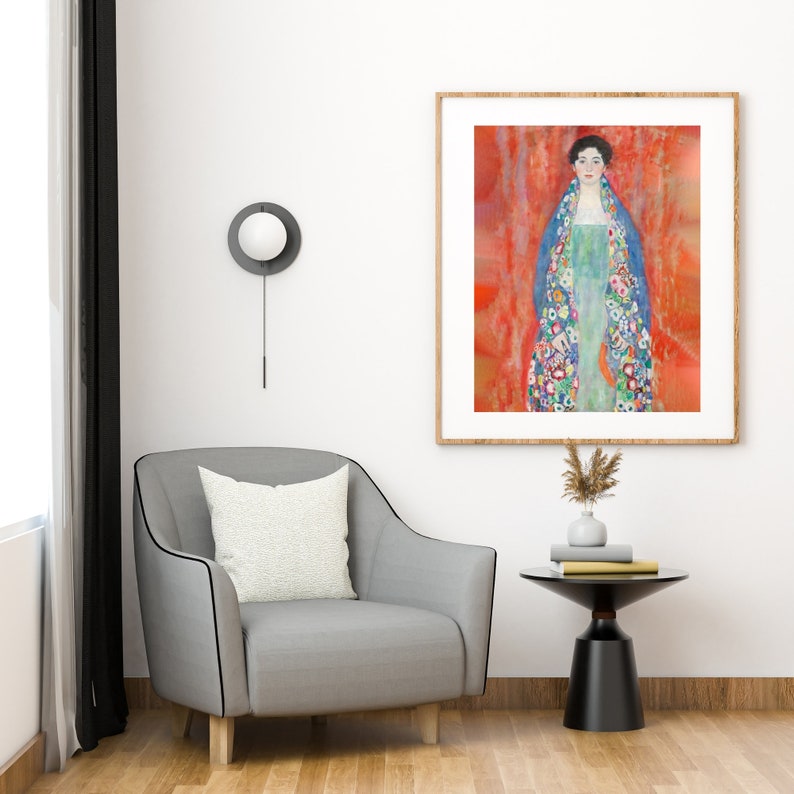 Portrait of Fräulein Lieser Gustav Klimt digital download Printable wall art Vintage Home decor Klimt's last portrait print Colorful art image 8