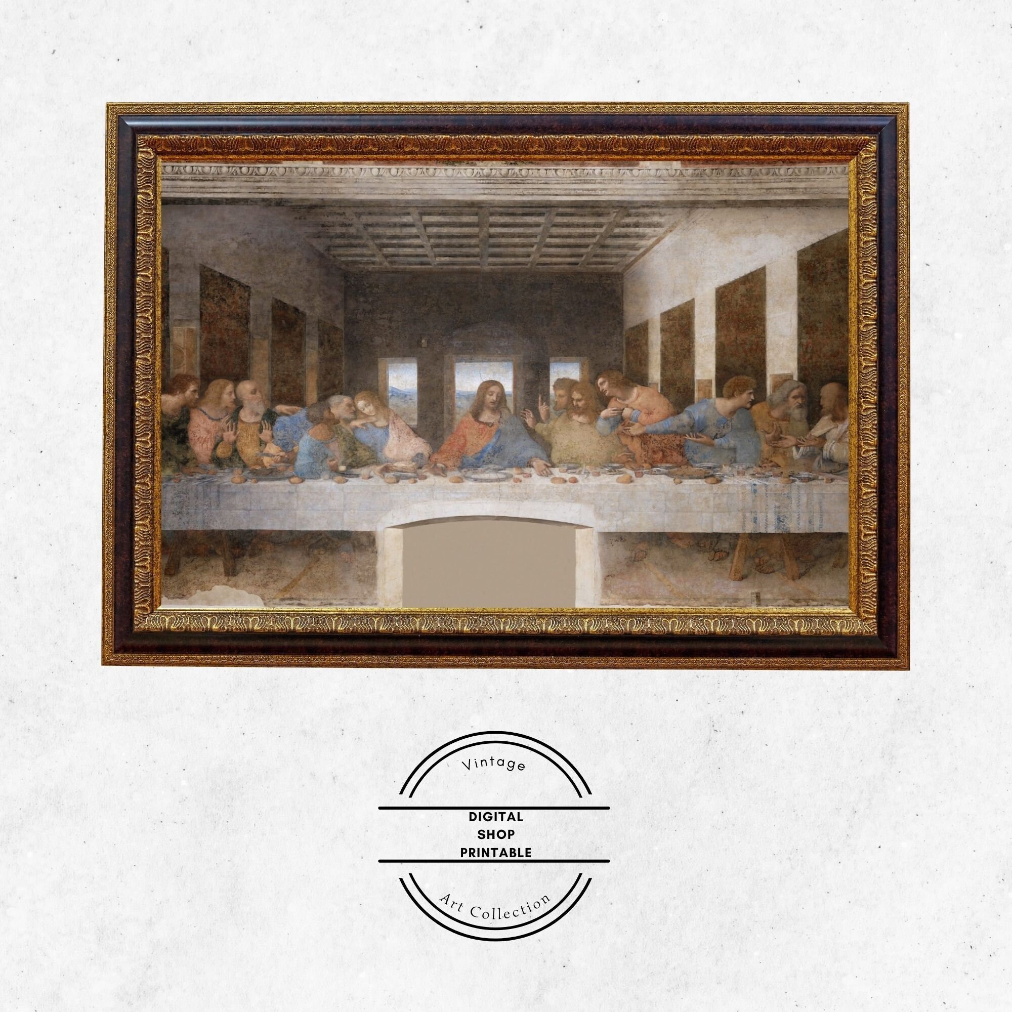 Last Supper Leonardo Da Vinci Printable Vintage European - Etsy