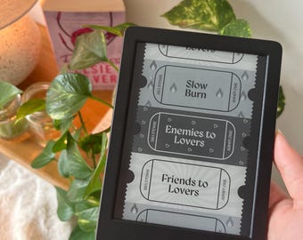 Bookish E-Reader Lock Screen | Retro Romance Tropes (Digital Download)