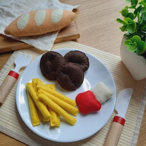 Felt Meatballs Menu,Handmade Fun Felt Toys,Imitation Game,Eco-Friendly Felt Food Toy for Kids,Educational Kitchen Toys,CookingToys