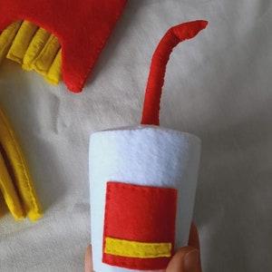 Felt Hamburger Set,Handmade Fun Felt Toys,Imitation Game,Eco-Friendly Felt Food Toy for Kids,Montessori,Educational Kitchen Toys,CookingToys image 6