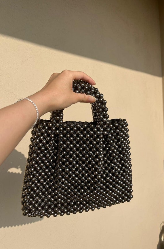 Borse fatte a mano, borsa con perline di perle, pochette di perle