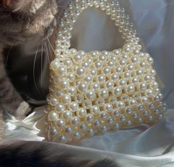 Handgefertigte Taschen, Perle Perlen Tasche, Perle Clutch Tasche