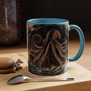 Kraken Coffee Mug - Giant Squid, Mythical Creature, Octopus Mug, Unique Gift Idea, Deep Sea Monster, Gift for Men, Release the Kraken