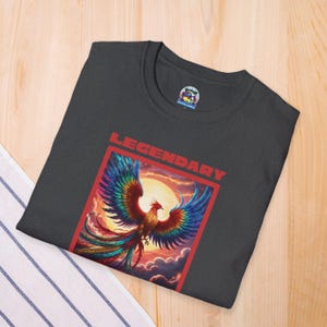 Phoenix Graphic Tee: Legendary Bird, Soft Cotton Shirt, Phoenix Rising Gift (Red)