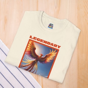 Phoenix Shirt: Legendary Bird Graphic Tee, Phoenix Rising, Mythical Creature Tshirt (Orange)