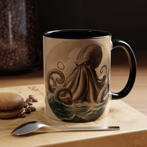 Kraken Mug - Giant Squid, Gift Idea for Men, Octopus Mug, Deep Sea Creature, Ocean Exploration, Fantasy Cryptid, Release the Kraken