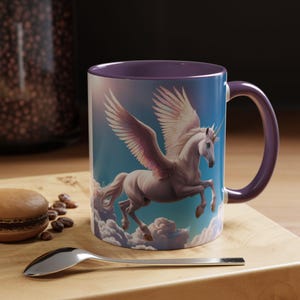 Unicorn Coffee Cup: Fantasy Alicorn Mug, Legendary Creature, Enchanted Gift (Purple)