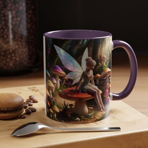 Enchanted Fairy Coffee Mug: Magical Mushroom Sprite Design