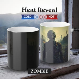 Zombie Color Changing Coffee Mug - Heat Sensitive Magic Mug, Shipyard Horror Cup, Undead Ocean Apocalypse Gift