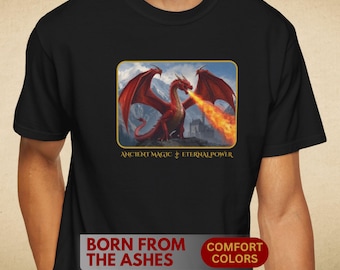 Dragon T-Shirt, Fantasy Dragon Graphic Tee, Mythical Creature Shirt, Comfort Colors, DnD Gift