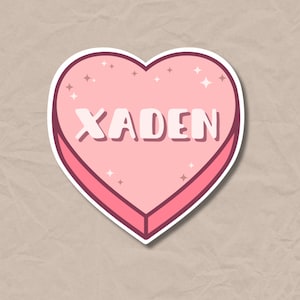 Fourth Wing Xaden Riorson Candy Heart Sticker VINYL STICKER Rebecca Yarros Basgiath Violet Sorrengail Wing Leader