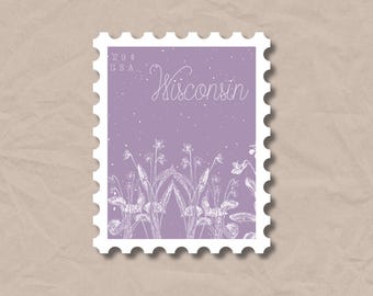 Wisconsin State Stamp VINYL STICKER