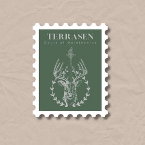 Terrasen Stamp Sticker VINYL STICKER Sarah j Maas Throne of Glass City TOG Aelin Fireheart Court of Galathynius sjm Bookish Booktok Books