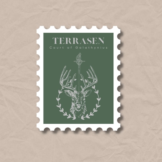 Terrasen Stamp Sticker VINYL STICKER Sarah j Maas Throne of Glass City TOG Aelin Fireheart Court of Galathynius sjm Bookish Booktok Books