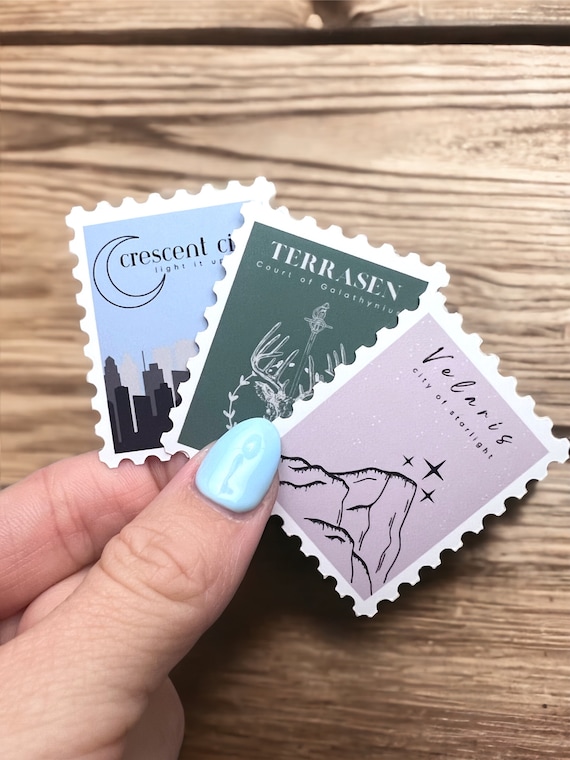 SJM Cities Stamp Sticker Pack VINYL STICKER Velaris City of Starlight Terrasen Court of Galathynius Crescent City Light it Up Booktok