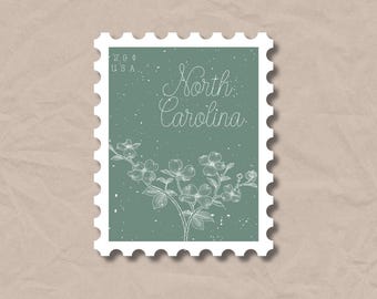 North Carolina State Stamp VINYL STICKER