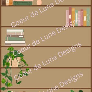 May include: A wooden bookshelf with five shelves, each filled with books, plants, and decorative items. The top shelf has a purple lava lamp, a camera, and a potted plant. The second shelf has a stack of books and a small potted plant. The third shelf has a stack of books. The fourth shelf has a hanging plant and a stack of books. The bottom shelf has a stack of books, a candle, and a potted plant.